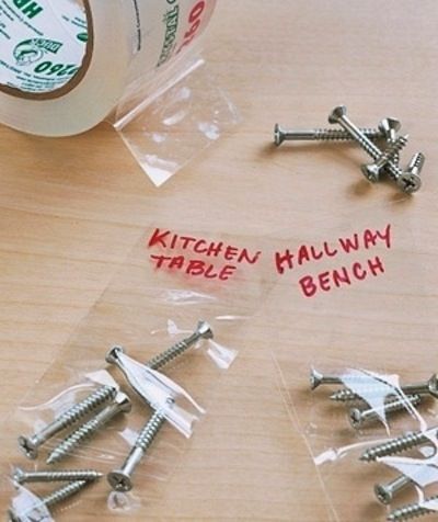 33+ Helpful Moving Tips Everyone Should Know ~ Tape loose screws and bolts to the back of furniture that has to be taken apart! Easy to find and put back together.